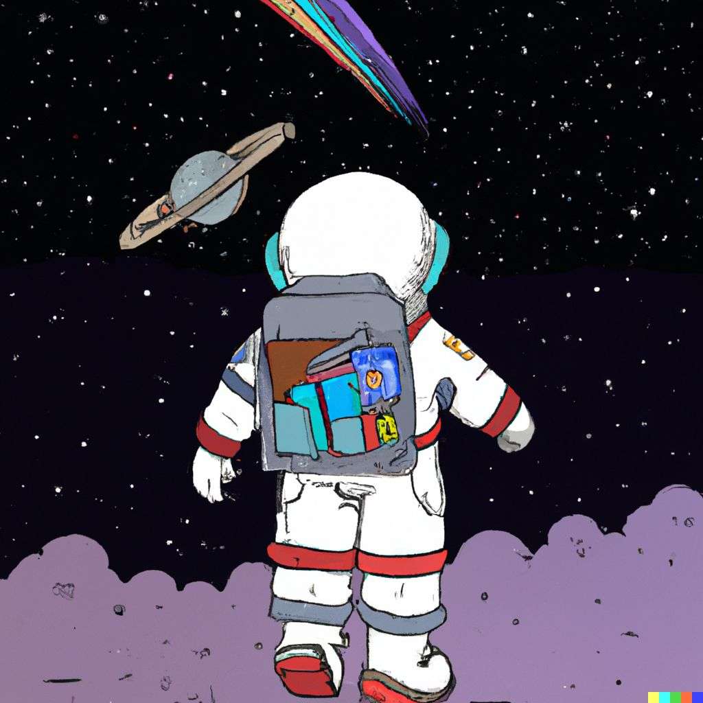 an astronaut, children's book illustration